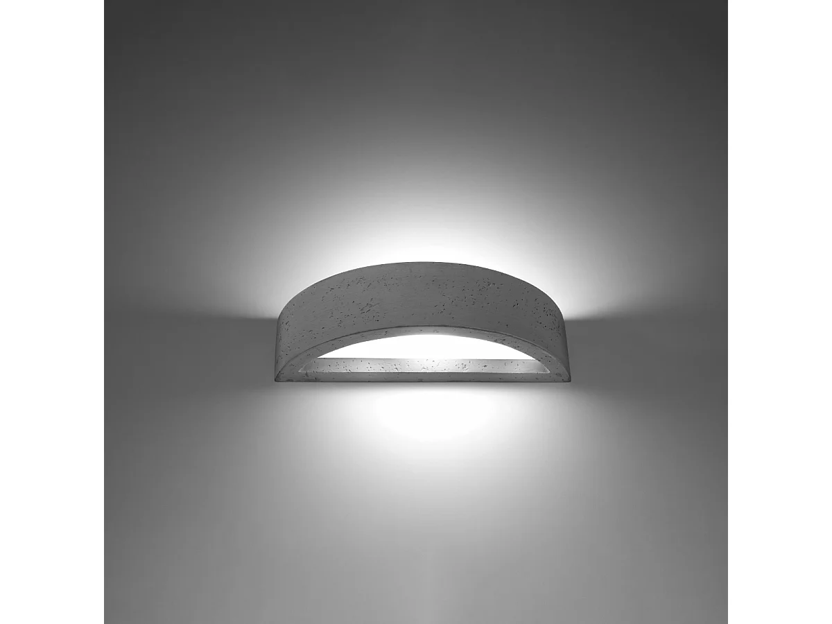 Kinkiety nowoczesny Enumis, beton/szkło - 1 źródło światła 3000K - L.40 x H.10 cm - szary 4752188 - obrazek 1