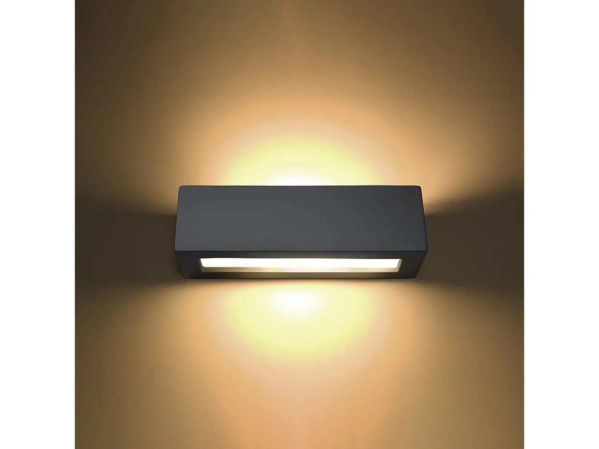 Kinkiety nowoczesny Solara, ceramika/szkło - 1 źródło światła 3000K - L.32.5 x H.9.5 cm - szary 4752195 - obrazek 1