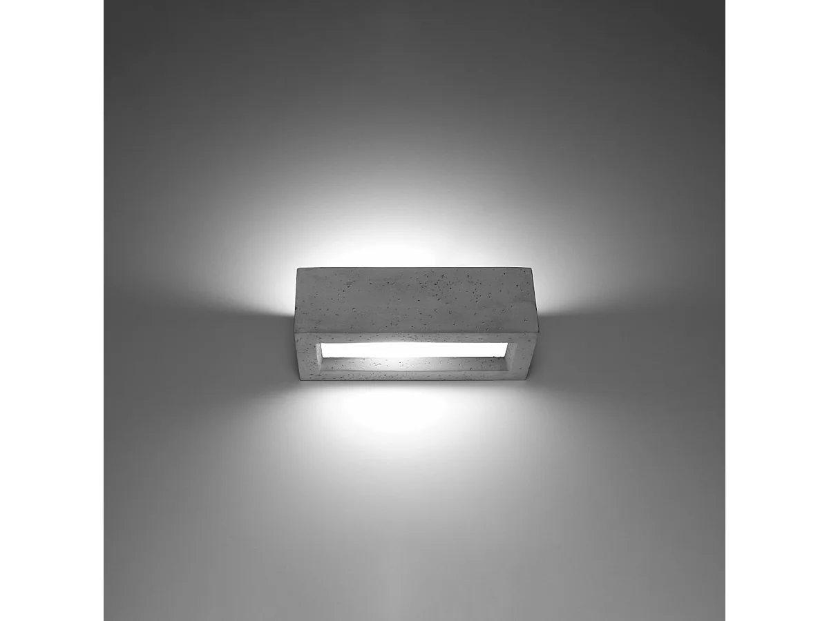 Kinkiety nowoczesny Solara, beton/szkło - 1 źródło światła 3000K - L.30 x H.10 cm - szary 4752217 - obrazek 1