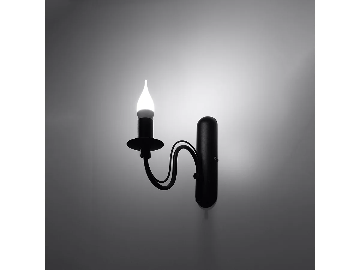 Kinkiety nowoczesny Vivow, stal - 1 źródło światła 3000K - L.6 x H.25 cm - czarny 4752239 - obrazek 1