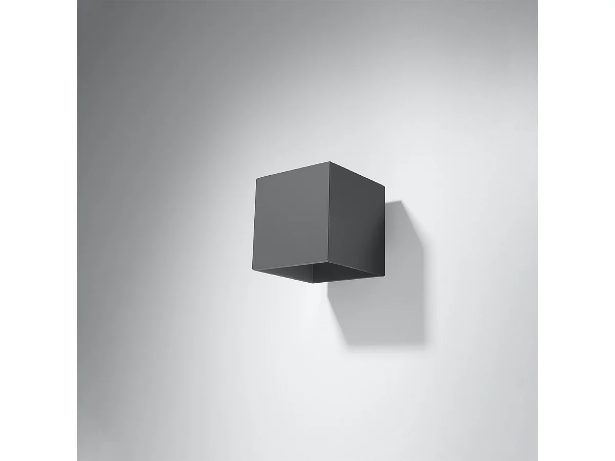 Kinkiety nowoczesny Quadx, aluminium - 1 źródło światła 4000K - L.10 x H.10 cm - antracyt 4752245 - obrazek 1