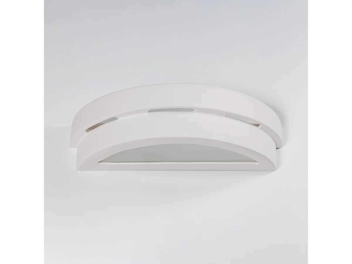 Kinkiety nowoczesny Gloch, ceramika/szkło - 1 źródło światła 4000K - L.40 x H.10 cm - biały 4752250 - obrazek 1