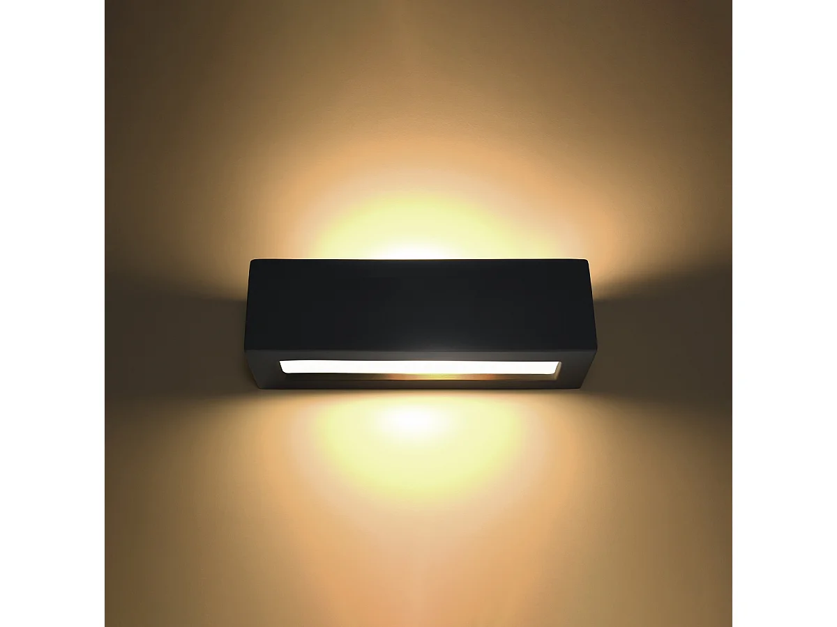 Kinkiety nowoczesny Solara, ceramika/szkło - 1 źródło światła 3000K - L.32.5 x H.9.5 cm - czarny 4752257 - obrazek 1
