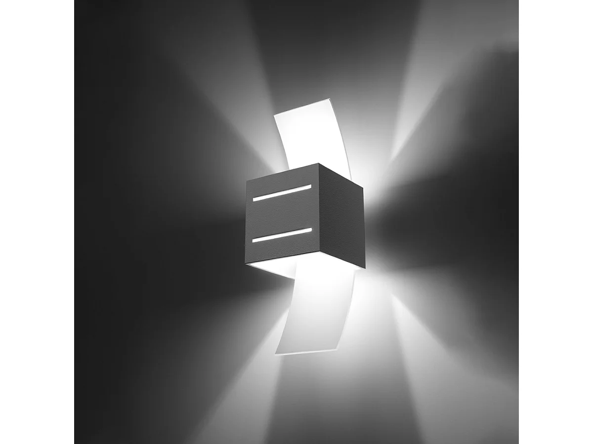 Kinkiety nowoczesny Solenix, aluminium/szkło - 1 źródło światła 3000K - L.10 x H.30 cm - biały 4752255 - obrazek 1