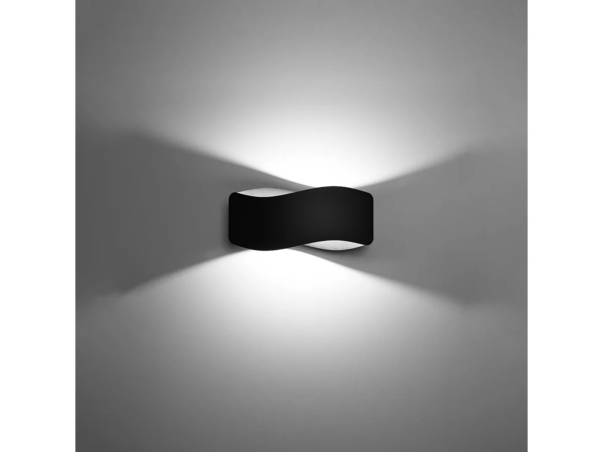 Kinkiety nowoczesny Zanila, stal - 1 źródło światła 3000K - L.30 x H.13 cm - czarny 4752266 - obrazek 1