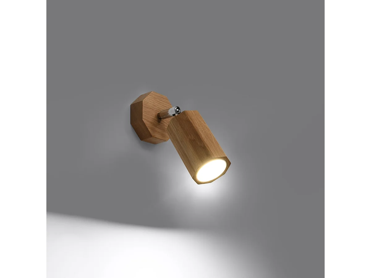 Kinkiety skandynawski Xenor, drewno - 1 źródło światła 3000K - L.8 x H.17.5 cm - dąb 4752288 - obrazek 1