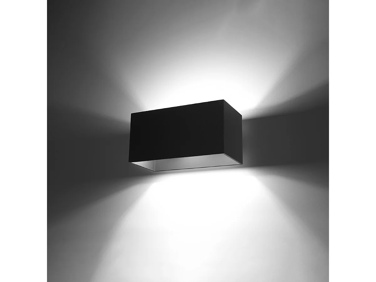 Kinkiety nowoczesny Quadx maxi, aluminium - 2 źródło światła 3000K - L.20 x H.10 cm - czarny 4752321 - obrazek 1