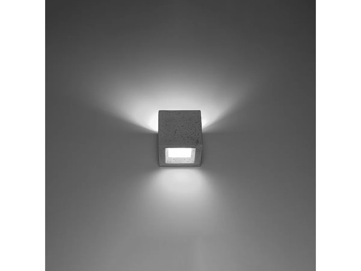 Kinkiety nowoczesny Astra, beton/szkło - 1 źródło światła 3000K - L.12 x H.10 cm - szary 4752394 - obrazek 1