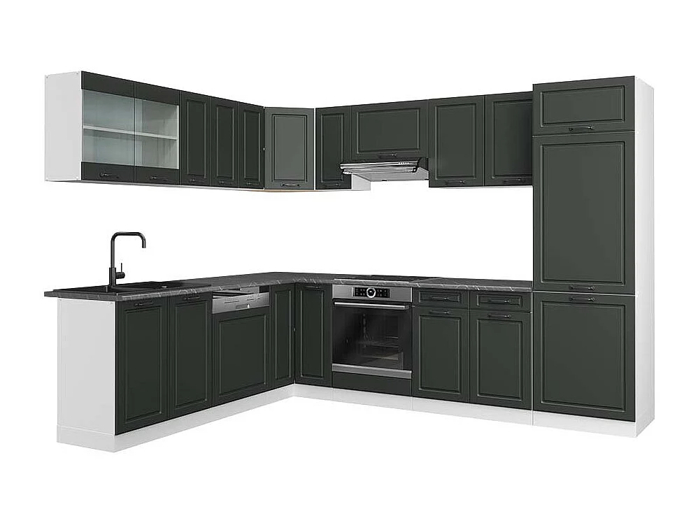 Kogoszczona kuchnia antracyt wiejski/biały 287x60x81.6 r-line 4779267 - obrazek 1