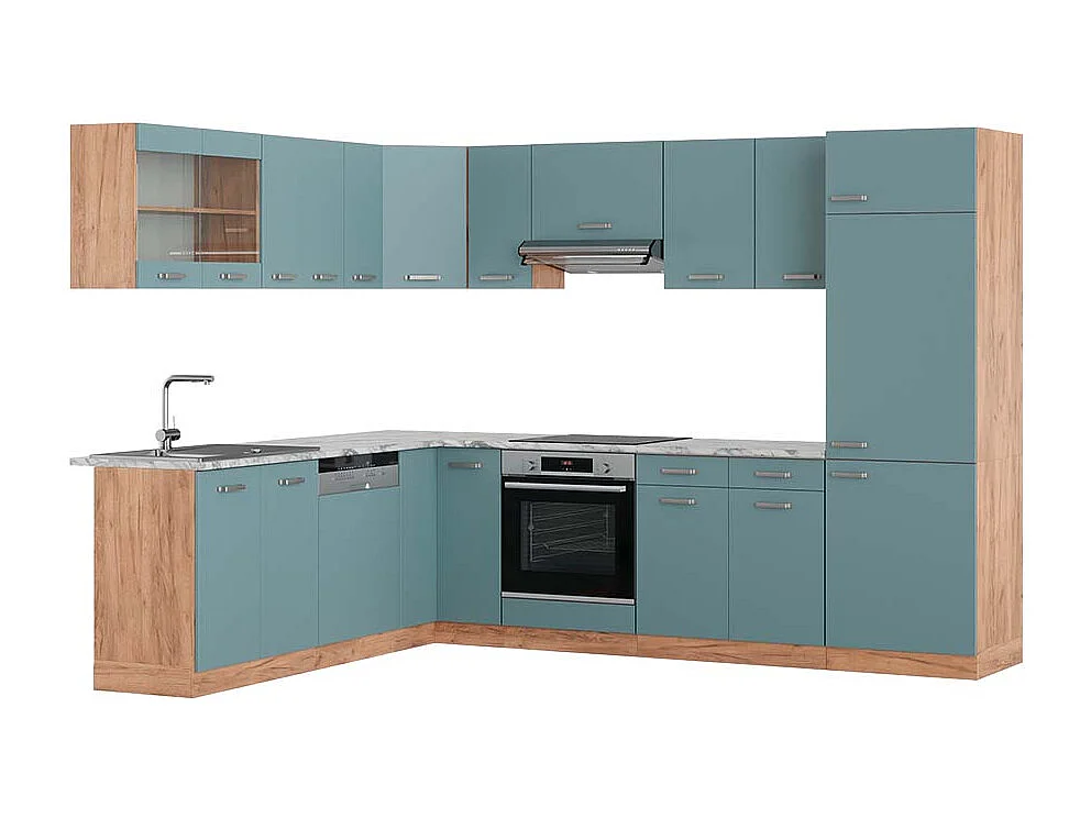 Kogoszczona kuchnia niebiesko-szary/dąb goldkraft 287x60x81.6 r-line 4780150 - obrazek 1