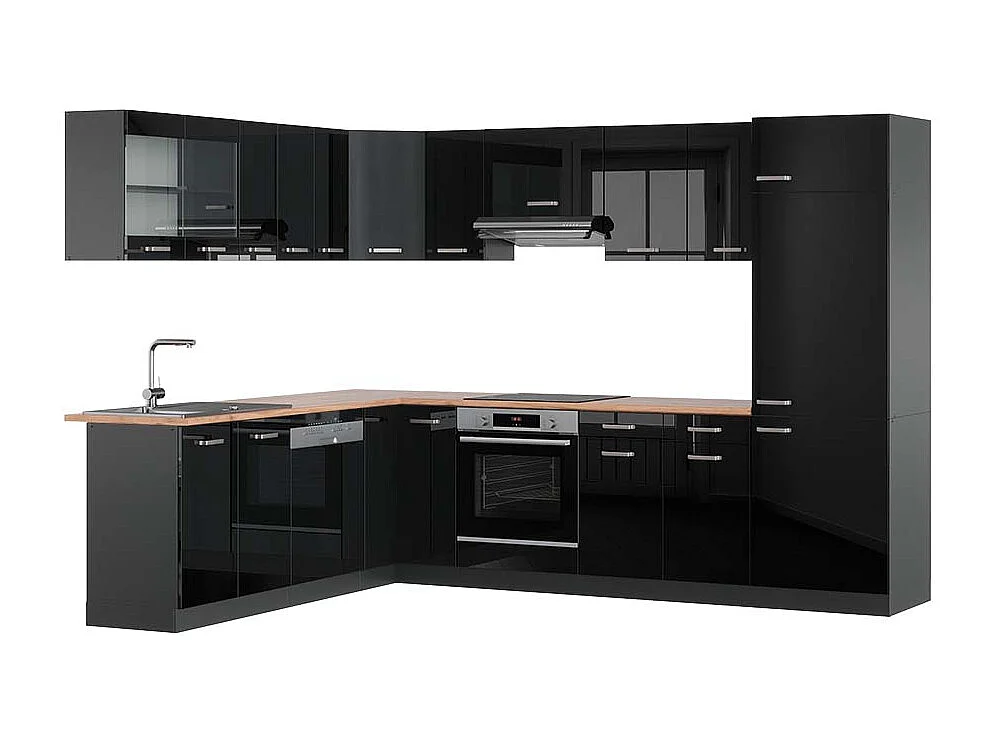 Kogoszczona kuchnia czarny połysk/antracyt 287x60x81.6 r-line 4780302 - obrazek 1