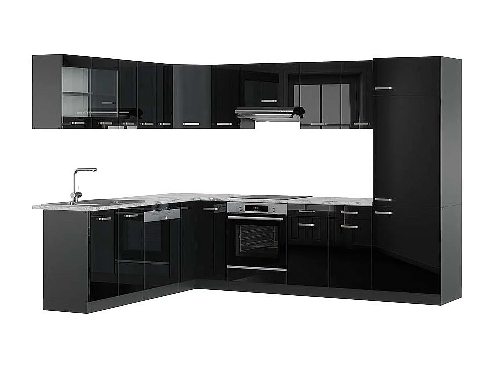 Kogoszczona kuchnia czarny połysk/antracyt 287x60x81.6 r-line 4782067 - obrazek 1