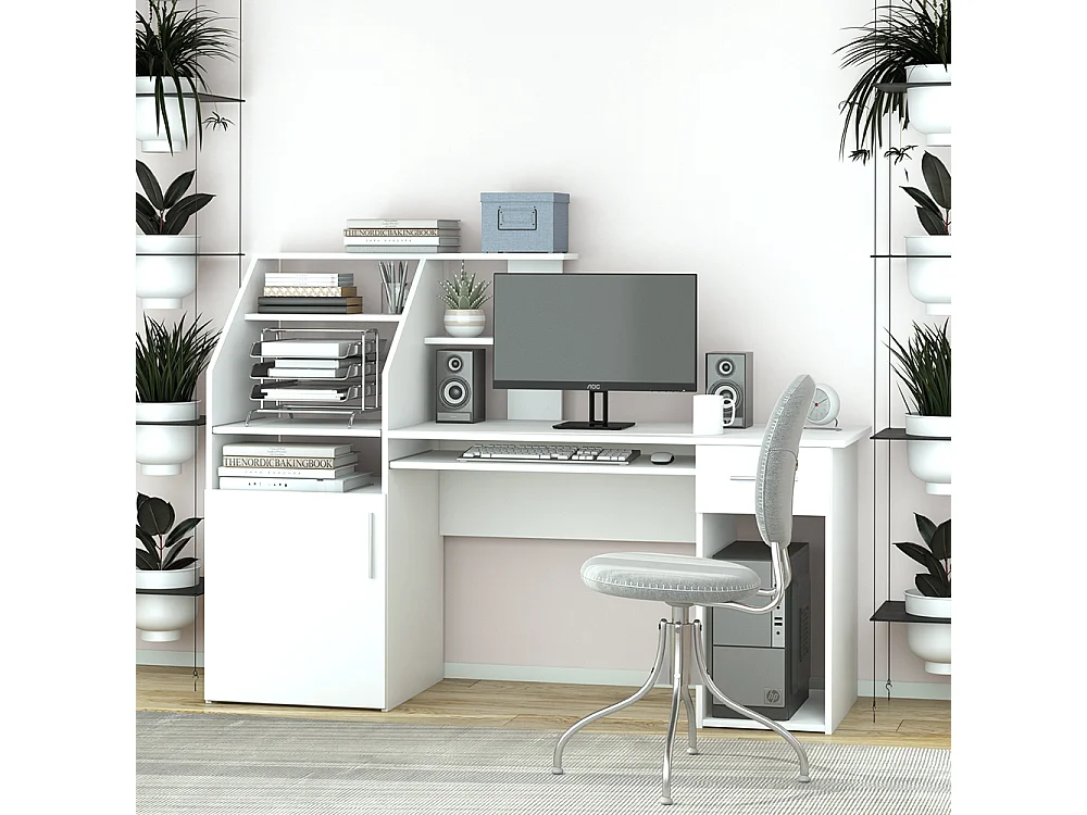 Biurko biały 166x50.5x117 edwin 4783551 - obrazek 1