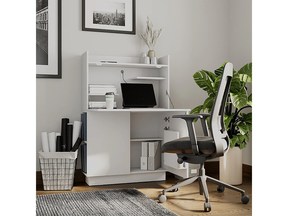 Biurko sekretarskie biały 85x27x118.9 alena 4784360