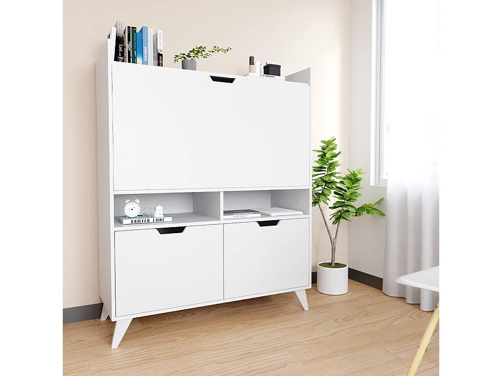 Biurko sekretarskie biały 110x45x140 berdi 4784368