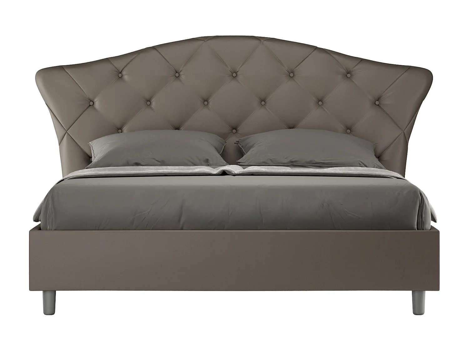 Łóżko bez stelaża tapicerowane 160x210 sztucznej skóry Cappuccino Langre 3633469 - obrazek 1