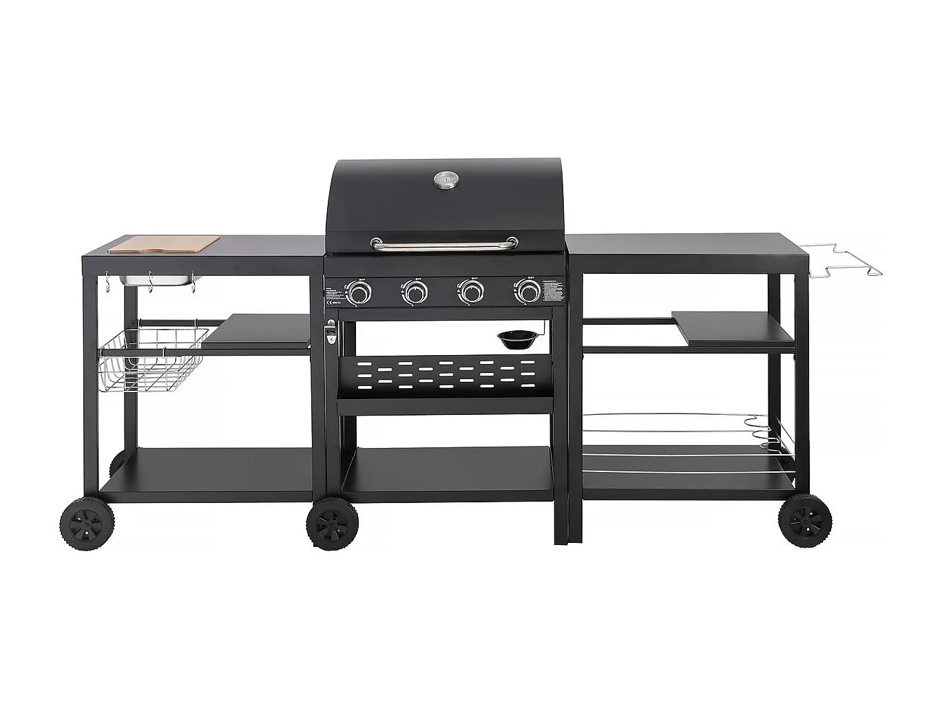 Grill gazowy do kuchni na zewnątrz – 12 kw – 4 palniki – Czarny 3221124