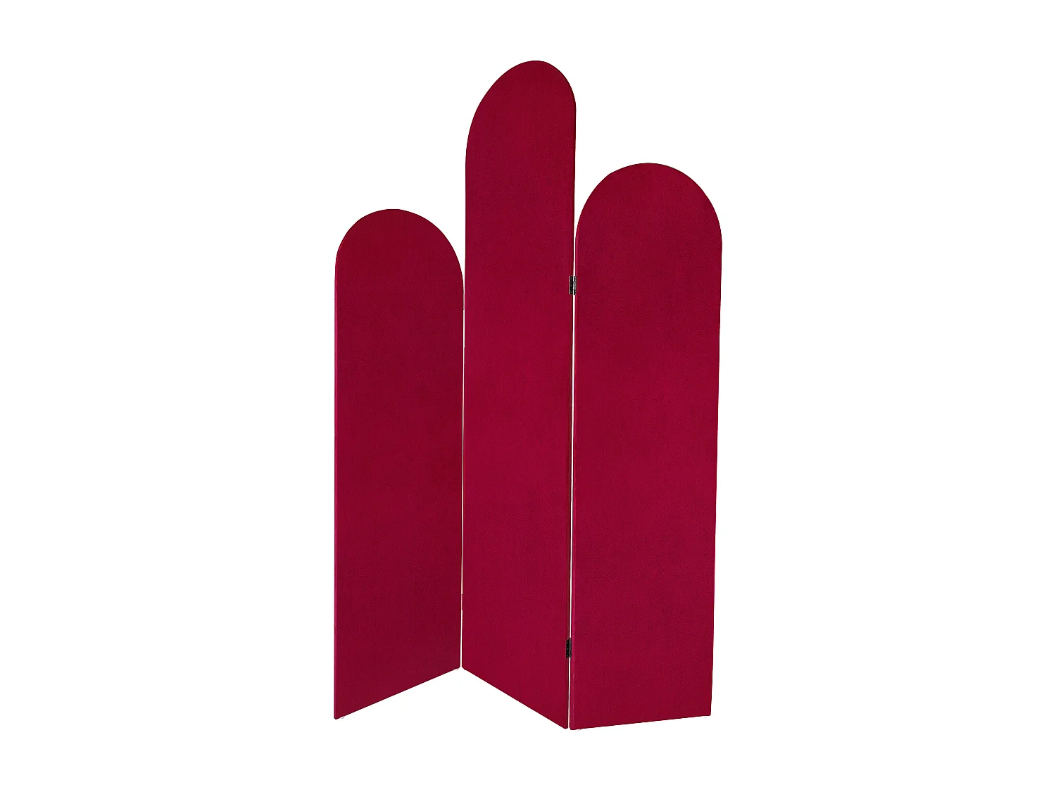 Parawan 3-częściowy asymetryczny welurowy – dł. 120 x wys. 180 cm – Czerwony – CARMIDA 4223788