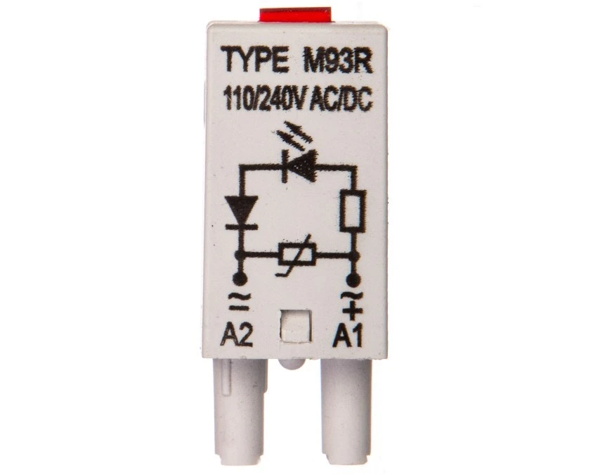 Moduł sygnalizacyjny LV (dioda LED czerwony + warystor V) 110‑230 V AC/DC M93R szary 854861 - obrazek 1