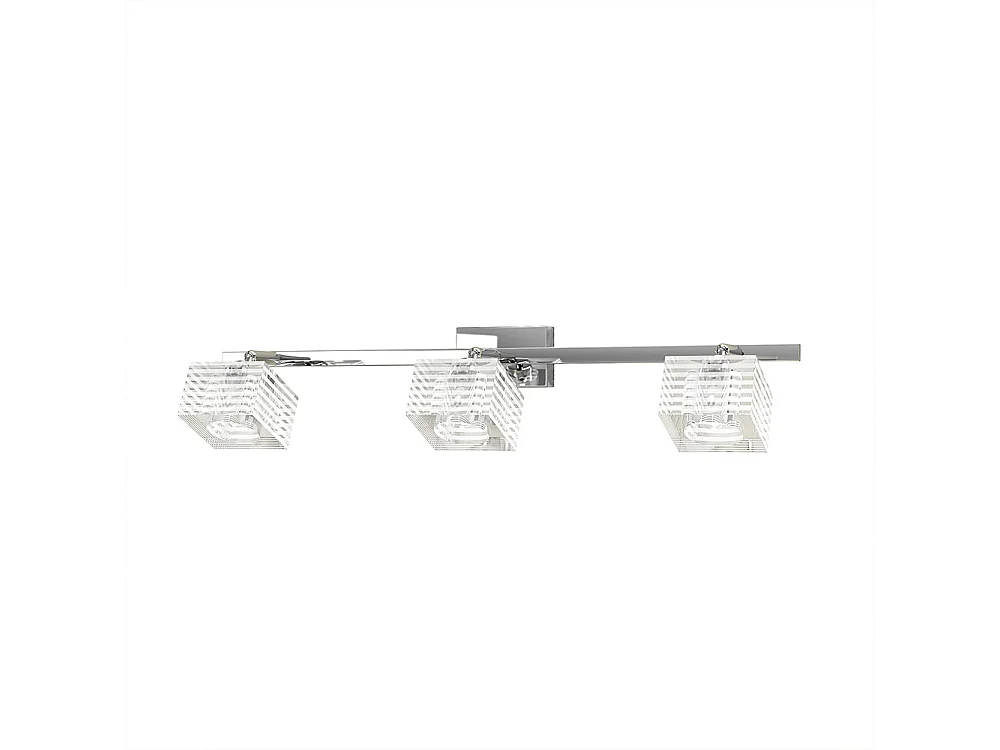 Kinkiet Toplight Metropolitan 3-punktowy z gniazdem G9, chromowaną ramą i szkłem hartowanym, nowoczesny design 55x10x12cm 4139049 - obrazek 1