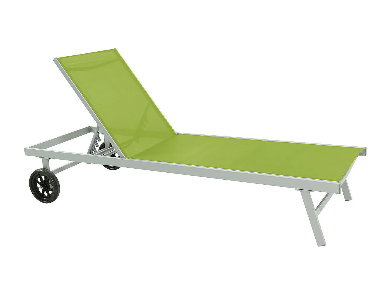 Leżak aluminiowo-tekstylenowy „Bella” z kółkami – Zielony 586851