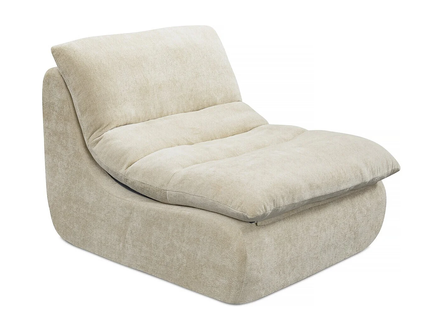 Chaise longue „Candela” em tecido texturado – 81 x 96 x 75 cm – Bege 4797389