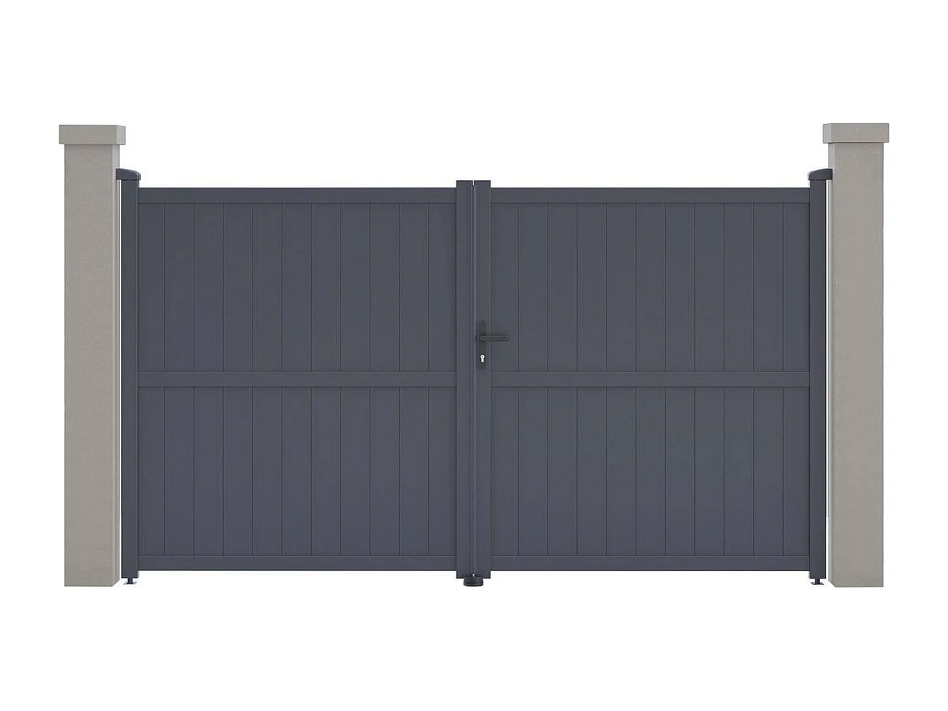 Brama aluminiowa „Maurice” – 299.5 x 155.9 cm – Szara 586483
