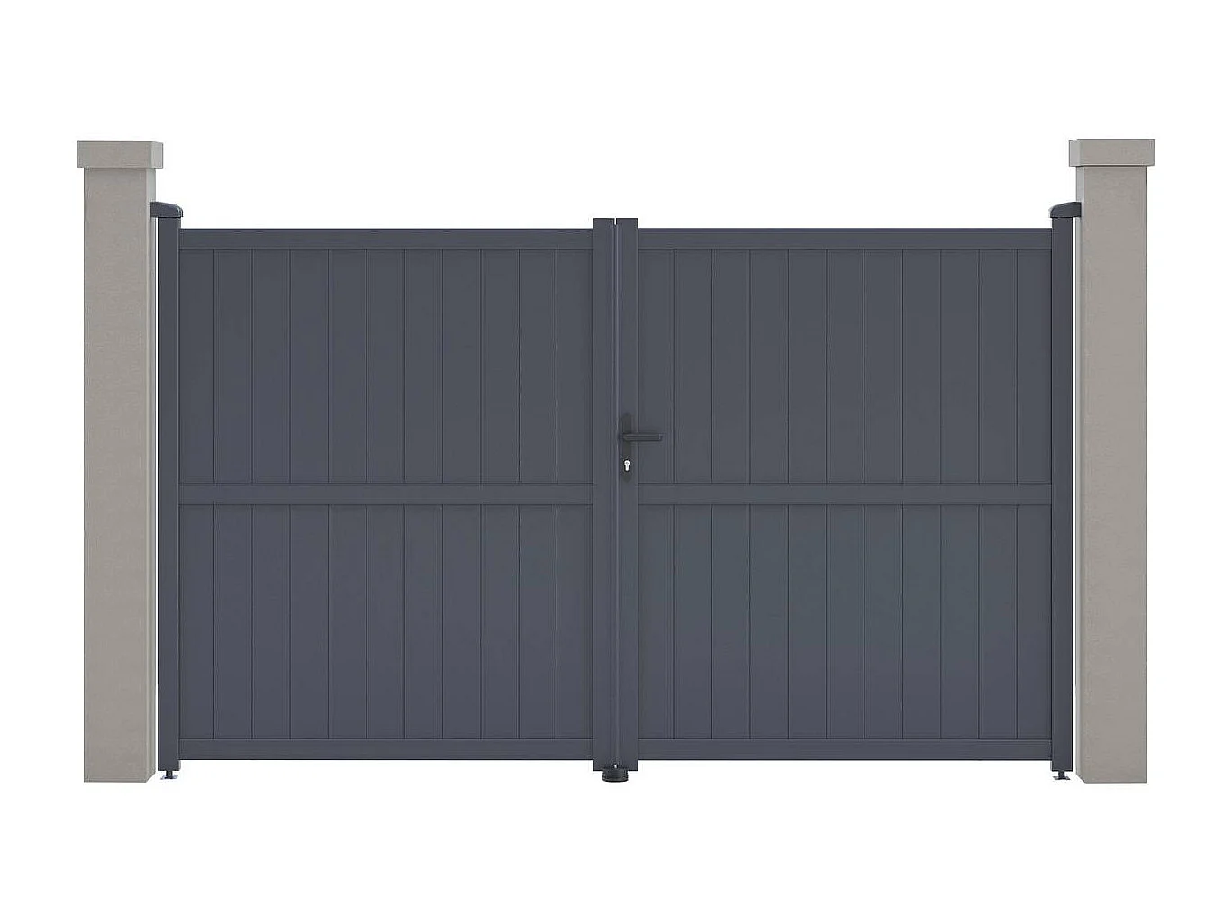 Brama aluminiowa „Maurice” – 299.5 x 180.9 cm – Szara 586475