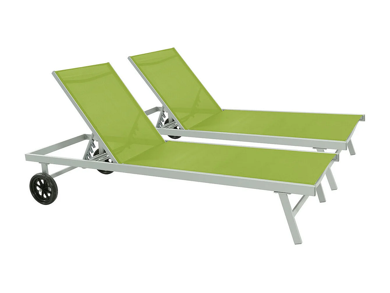 Leżak aluminiowo-tekstylenowy „Bella” – Phoenix – Zielony – Zestaw 2 szt. 586787