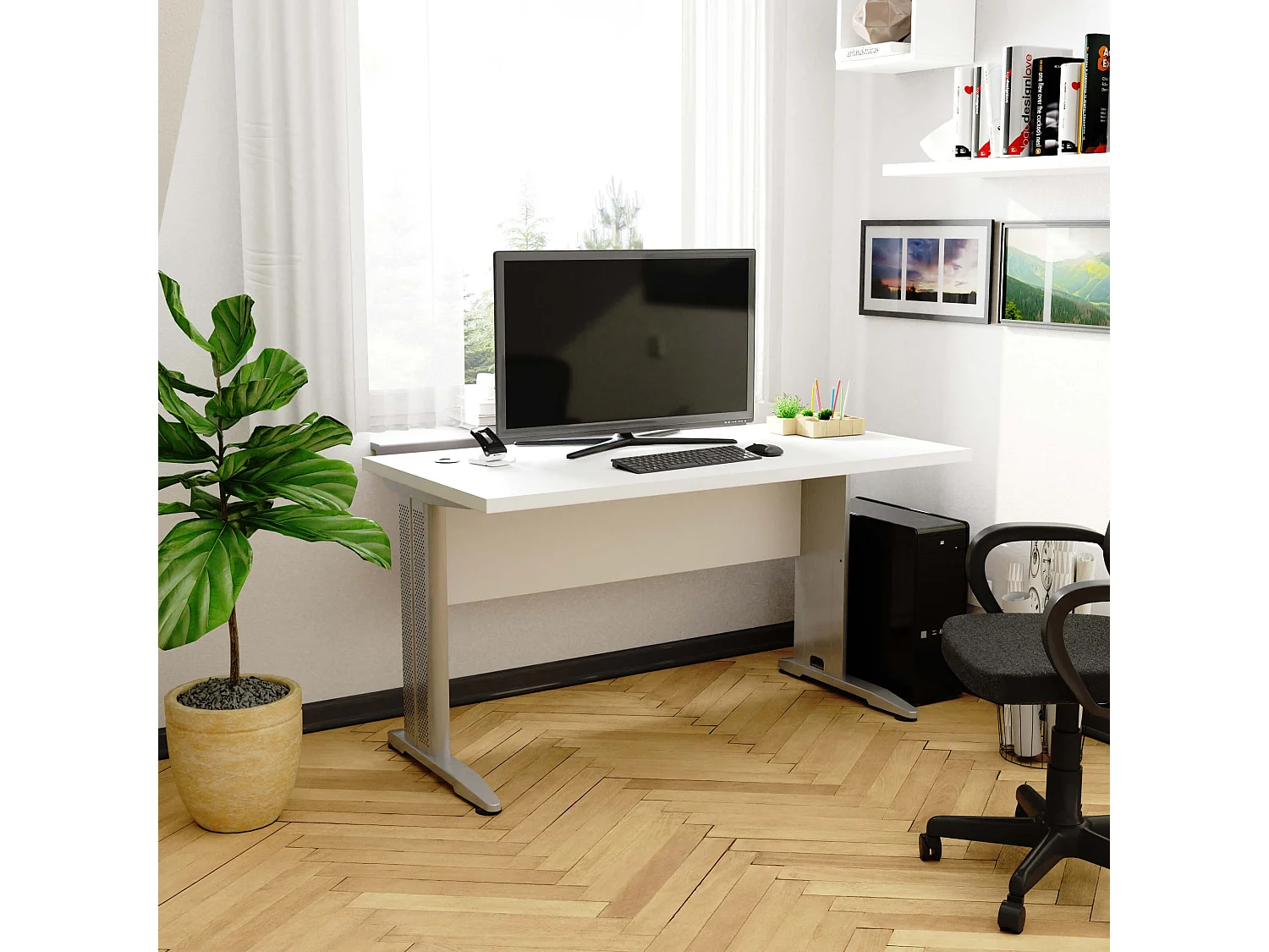 Biurko AKORD BM135 Białe 135 cm kolor Biały mat 135x60x76 cm 1870725