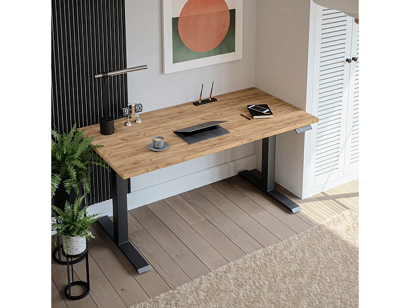 Biurko elektryczne z regulacją wysokości Dąb Craft 180 x 95cm 4843290 - obrazek 1