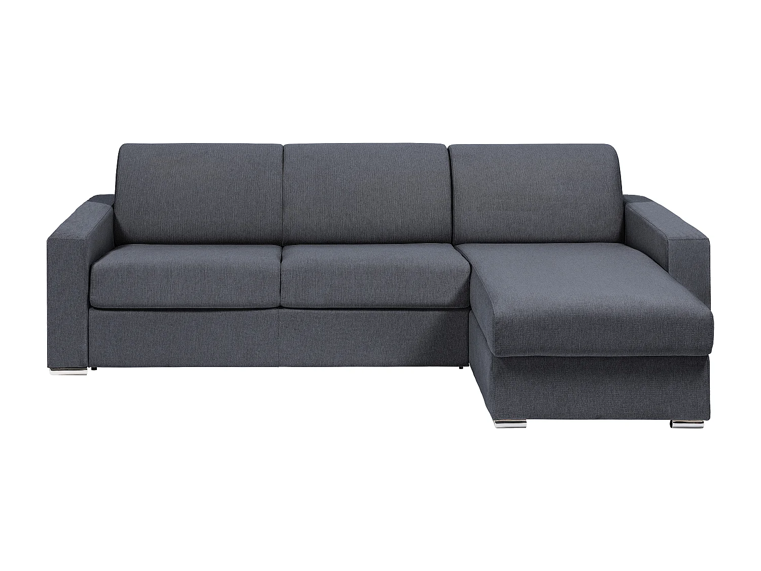 Kanapa narożna rozkładana uniwersalna z tkaniny w kolorze antracytowym – Szeroki stelaż z listew 160 cm – Materac 18 cm – CALITO 3906974