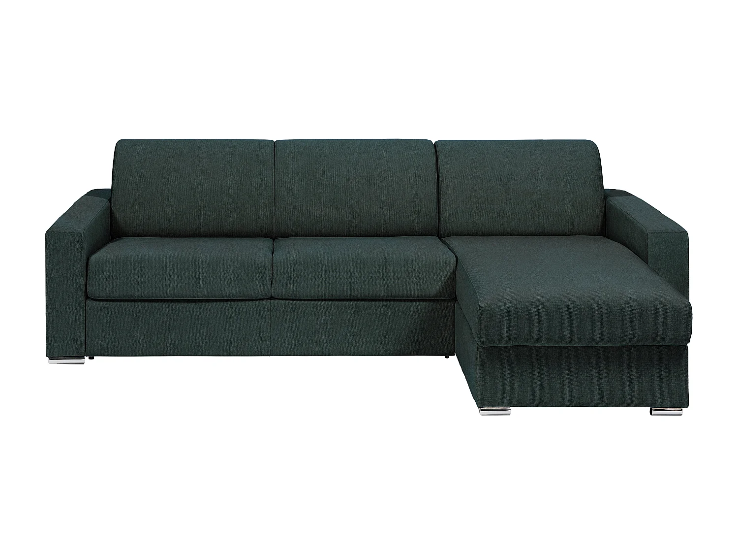 kanapa narożna uniwersalna rozkładana typu express z zielonego sosnowego materiału - Powierzchnia spania 160 cm - Materac 18 cm - CALITO 3907009 - obrazek 1