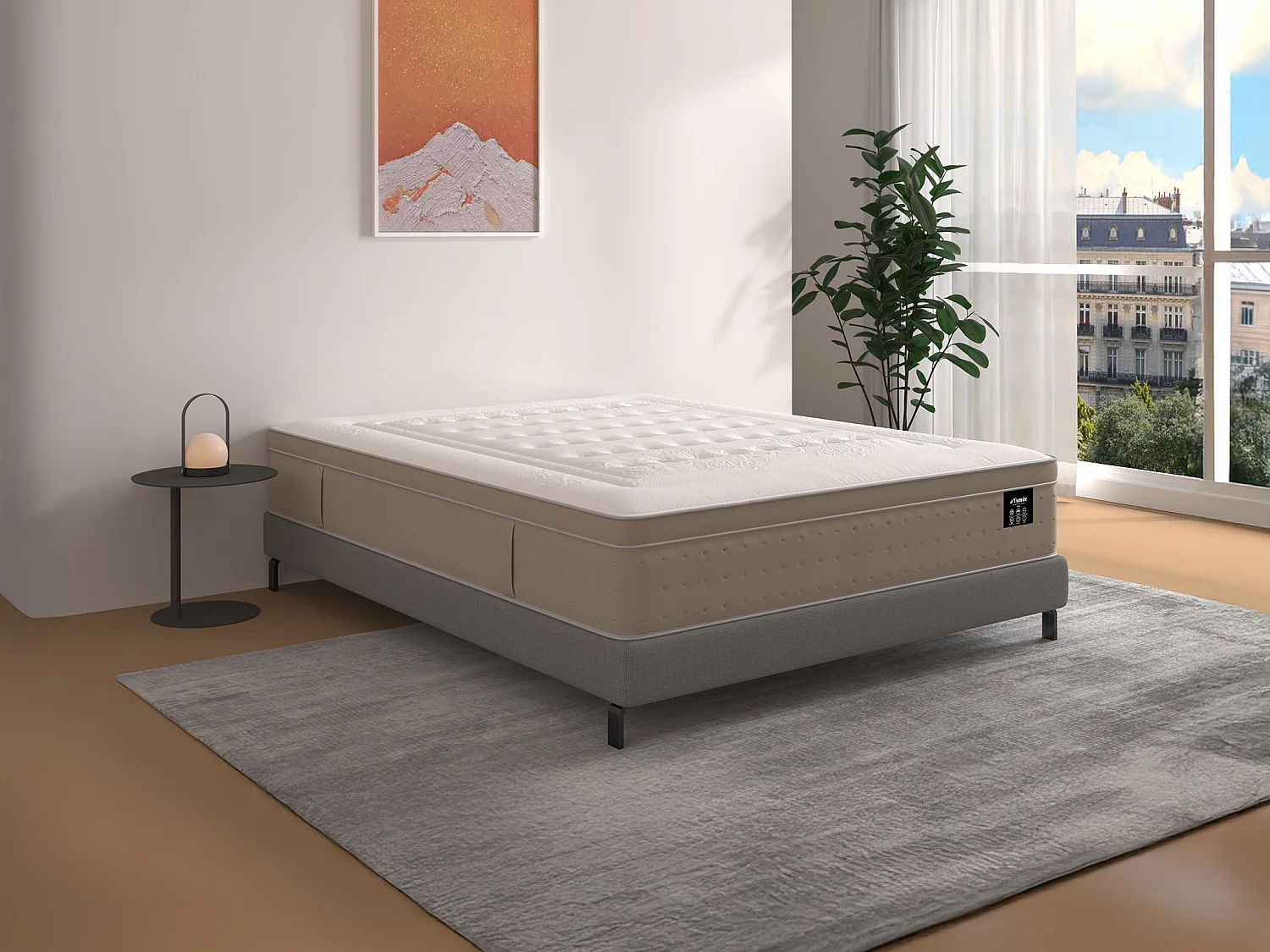 Materac 180 x 200 cm hybrydowy z kieszeniowymi sprężynami 7 stref i żelem termoelastycznym gr.28cm – CIREVA od YSMÉE 4543219
