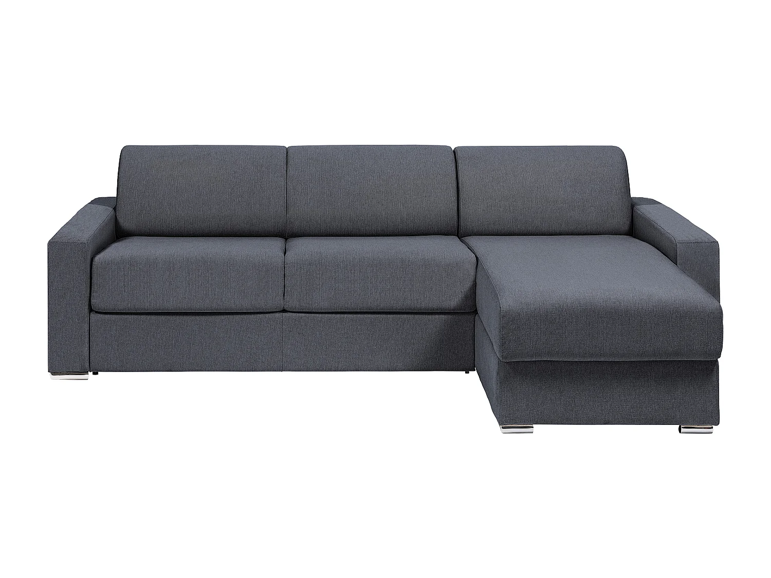 Kanapa narożna rozkładana uniwersalna w tkaninie antracytowoszarej - Powierzchnia spania 160 cm - Materac 22 cm z pamięcią kształtu - CALITO 3906975 - obrazek 1