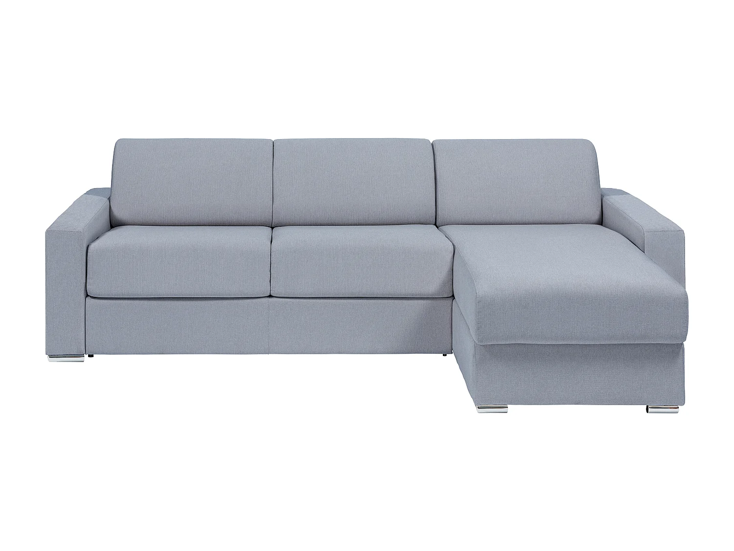 Rozkładana, uniwersalna , narożna kanapa z szarej tkaniny – Powierzchnia spania 140 cm – Materac 22 cm z pianką pamięciową – CALITO 3906993