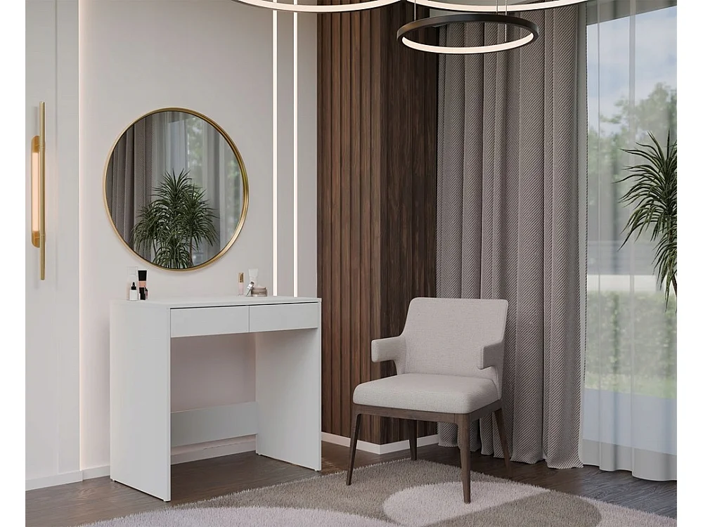 Biurko Marina 2S | Białe | 81x50x80 cm | 2 szuflady 4142360 - obrazek 1