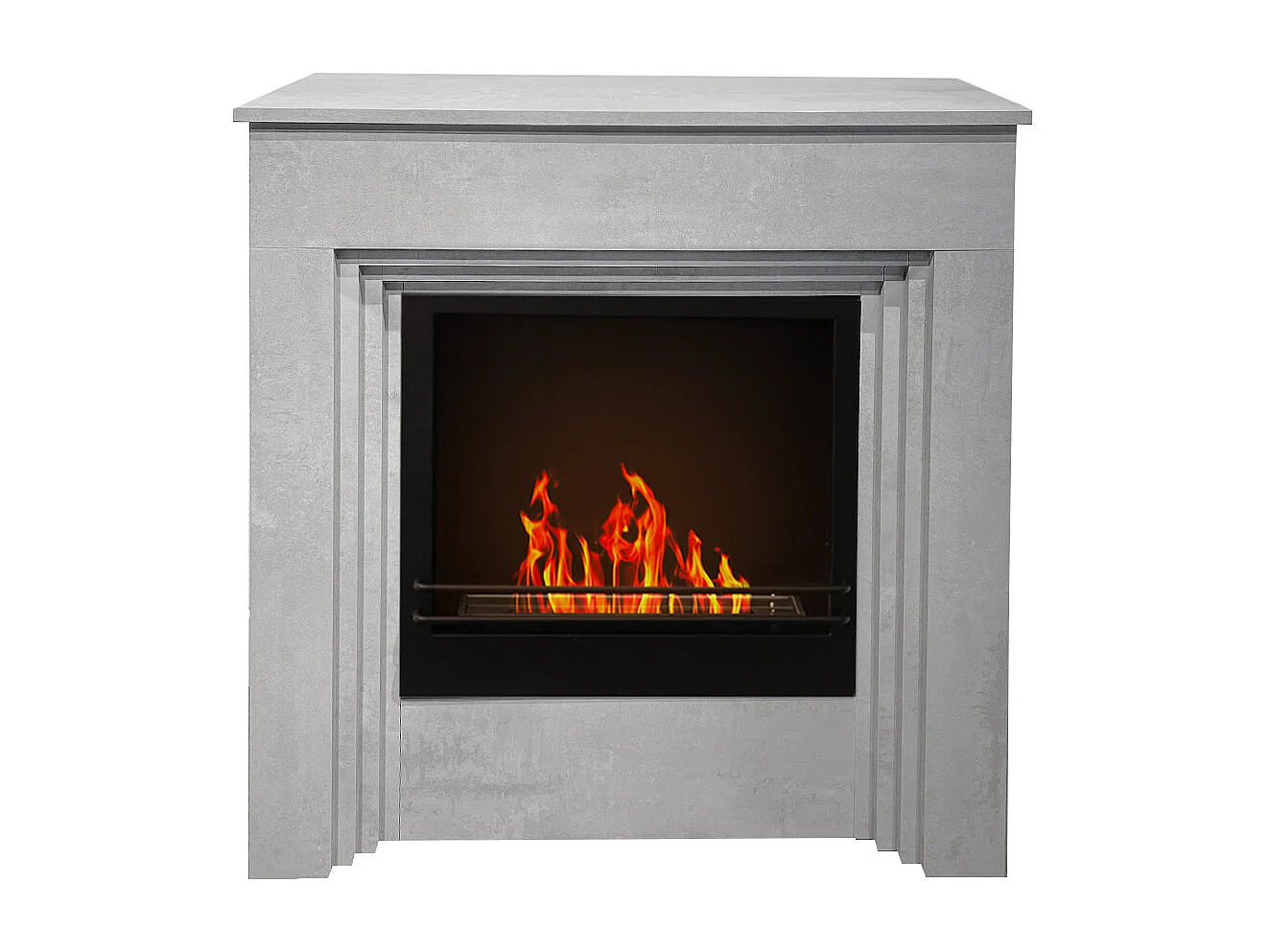 Biokominek stojący BELLINI z drewna z efektem betonu, wyprodukowany we Włoszech, dł 96 x gł 35 x wys 96 cm 4867510