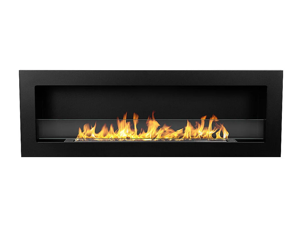 LIVORNO 120 Czarny Biokominek Ścienny Do Wbudowy 120×40 4867526