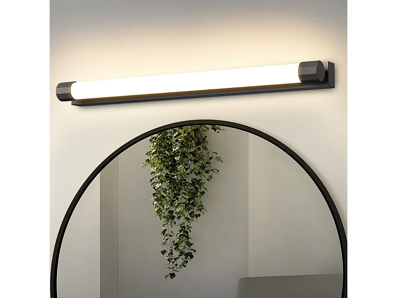 Kinkiet lustrzany LED Nettlife 50 cm 10 W, czarny, ciepła biel 3000 K, IP44, wodoodporny, nowoczesny, do łazienki, przedpokoju lub salonu 4860996 - obrazek 1