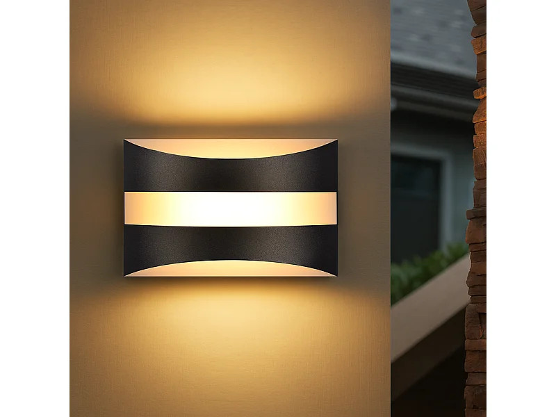 Kinkiet wewnętrzny LED Nettlife – czarny, oświetlenie w górę i w dół, 5 W, 3000 K, ciepła biel 4736348 - obrazek 1