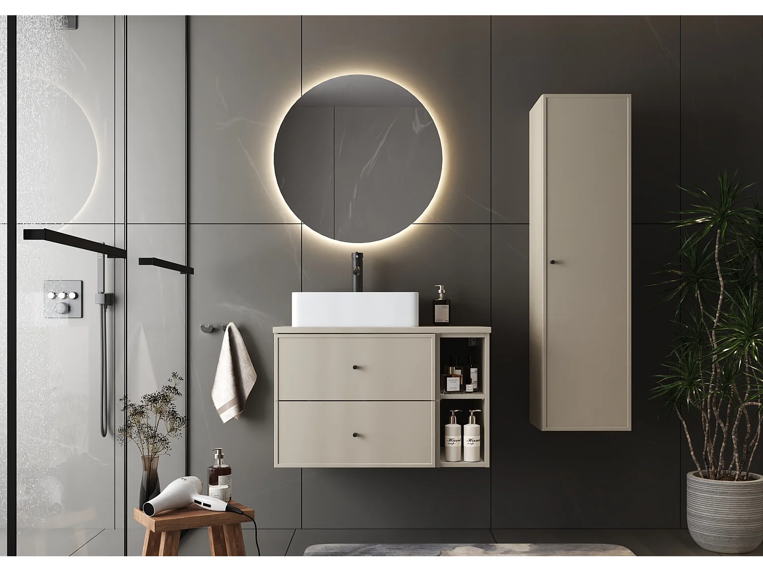 Kaszmirowa Szafka pod Umywalkę 60cm 2 Szuflady Marco 4620421