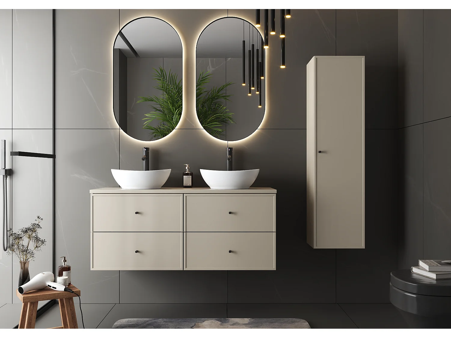 Kaszmirowy Zestaw do Łazienki 120cm Szafka z Blatem Marco 4620365 - obrazek 1