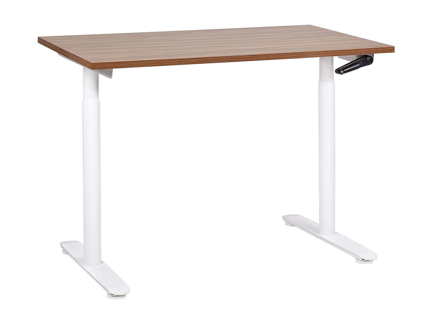 Biurko regulowane manualnie 120 x 72 cm ciemne drewno z białym DESTINAS 2551341