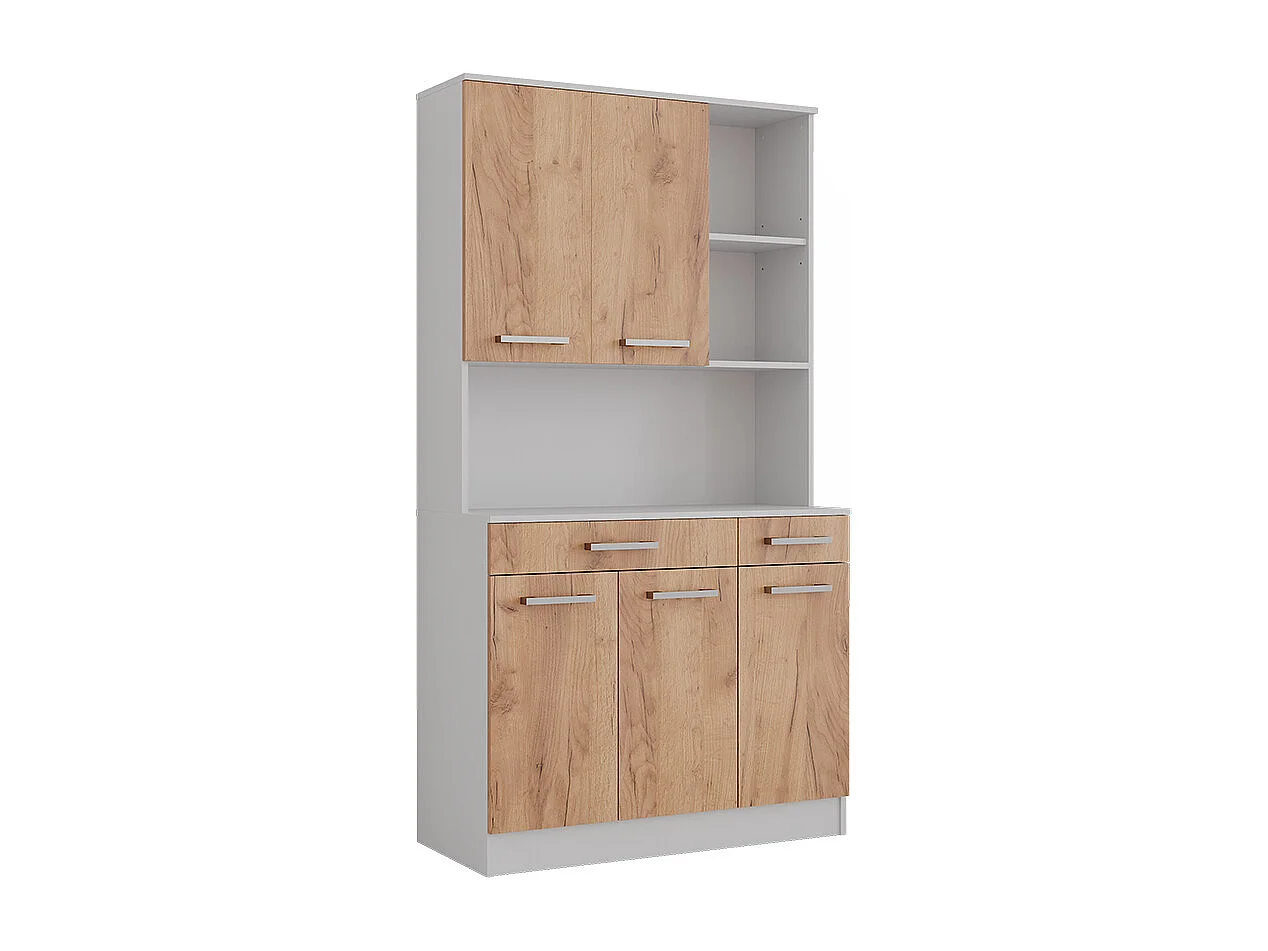 Bufet kuchenny biały/złoty dąb 100.1x46x188.5 raul 4873671 - obrazek 1