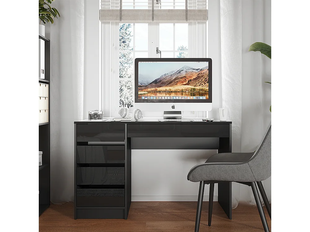 Biurko antracyt wysoki połysk 55x120x75 sherry 4874545