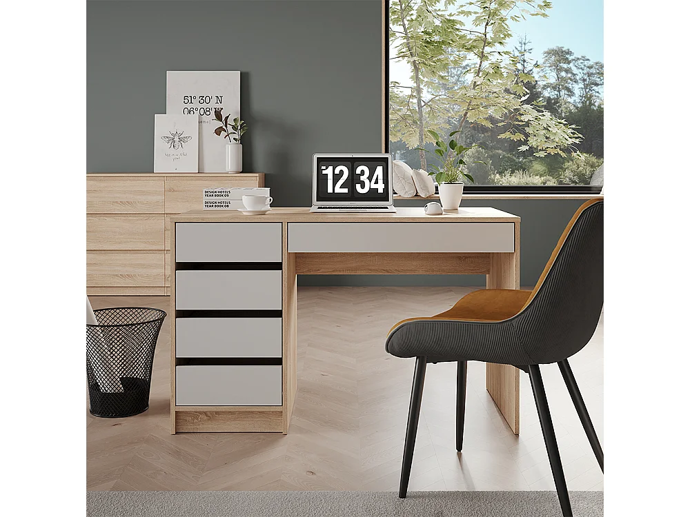Biurko sonoma/biały 55x120x75 sherry 4874547
