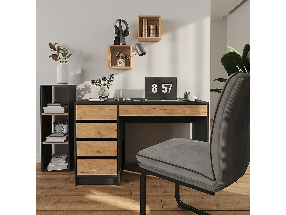 Biurko antracyt/złoty dąb 55x120x75 sherry 4874551