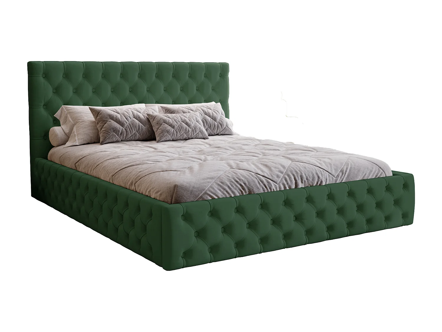 Łóżko 180x200 cm Verti Slim - pojemnik, stelaż, zielony (Magic Velvet 2225) 4879681 - obrazek 1