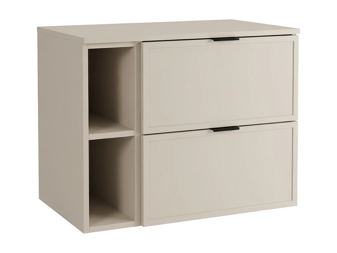 Kaszmirowa Szafka pod Umywalkę z Blatem i Regałem 80cm Fronty Ramka Roma 4894601 - obrazek 1